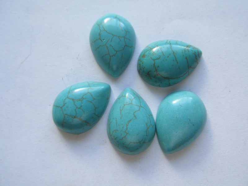 (image for) 18x24mmTurquoise Teardrop Cabs (bag of 5) #CAB-58